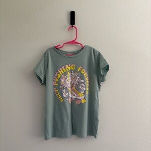Old Navy • Green “Keep Pushing‎ Forward” Kids Graphic Tee